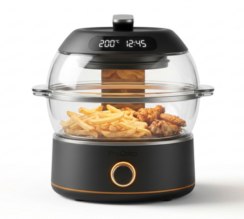 ProCrisp Glass Bowl Air Fryer – 5L See-Through Cooking